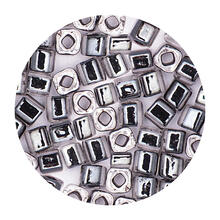 Rocailles-Wrfel-Perlen Itoshii Cube, 3 x 3 mm, 6 g, Transparent mit Einzug Schwarz