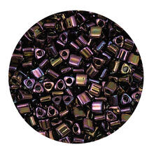 Rocailles-Perlen Itoshii Triangle, 2,2 mm, 10 g, Lila Irisierend