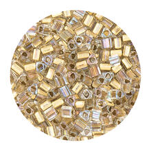 Rocailles-Perlen Itoshii Triangle, 2,2 mm, 10 g, Gold Metallic Transparent