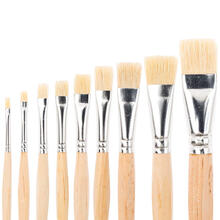 NEU Schul- & Hobbypinsel ERGONOMIC Natur-Borste Hell, flach - Verschiedene Größen