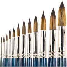 NEU Acrylpinsel ART SCHOOL Synthetic Braun, rund, kurzer Stiel - Verschiedene Größen