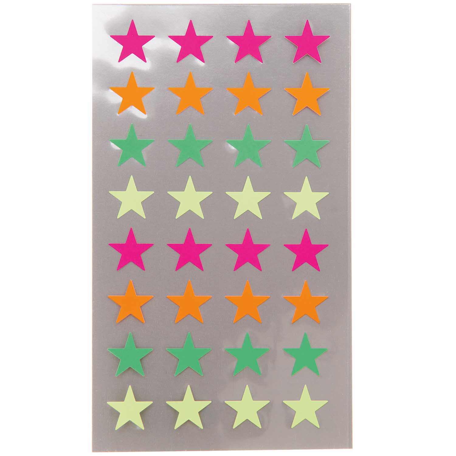 NEU Sticker Sterne, neon - Verschiedene Größen