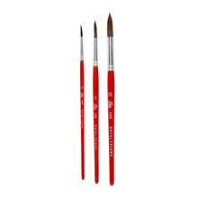 NEU Aquarellpinsel, Pony- & Ziegenhaar, 3er Set Rund, 4, 8, 12