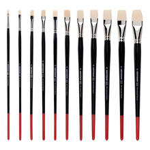 NEU Amsterdam Öl- & Acrylpinsel, Synthetik Gussow Flach, langer Stiel - Verschiedene Größen