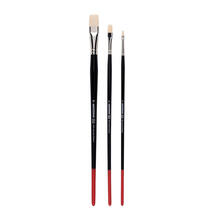 NEU Amsterdam l- & Acrylpinsel, Synthetik Gussow Flach, langer Stiel, 3er Set, Nr. 4, 8, 16