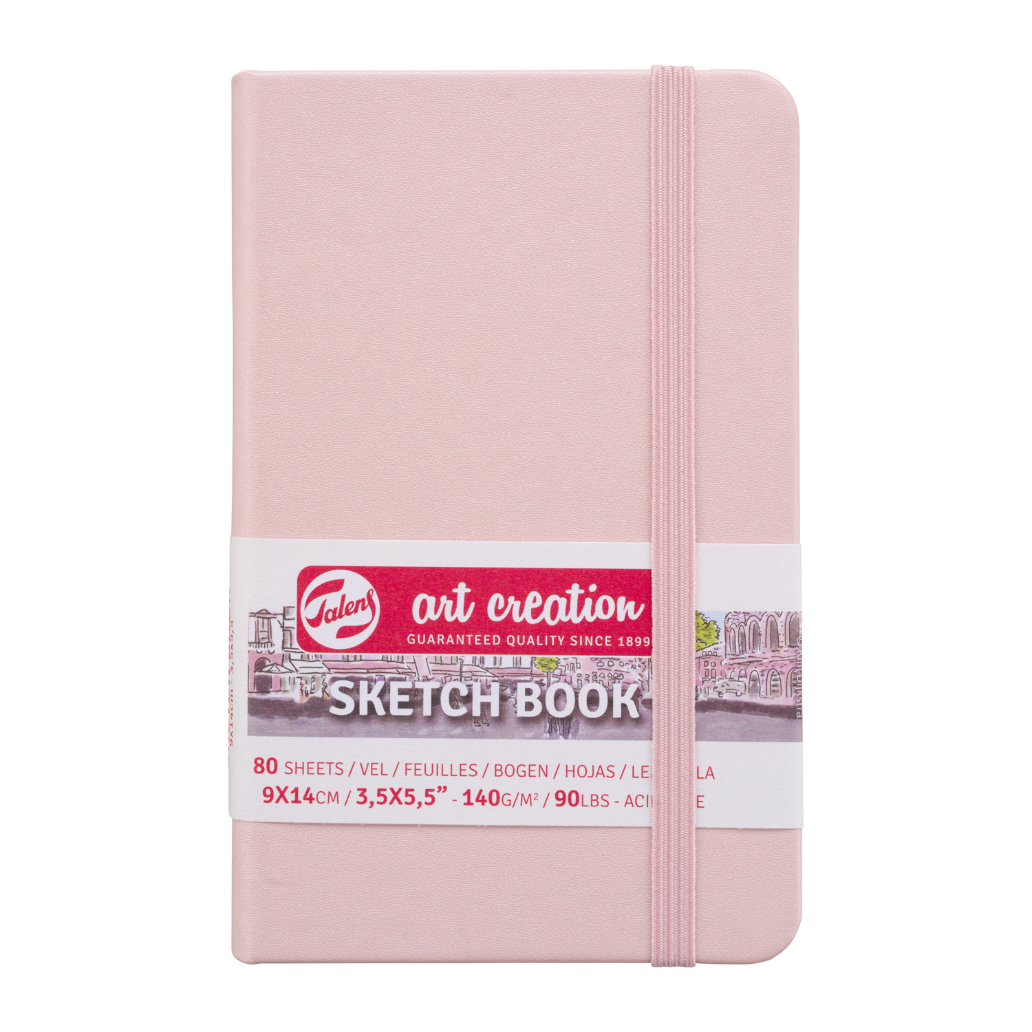 NEU Art Creation Skizzenbuch gebunden, 80 Blatt naturwei 140g/qm, 9 x 14 cm Hochformat, Pastellpink