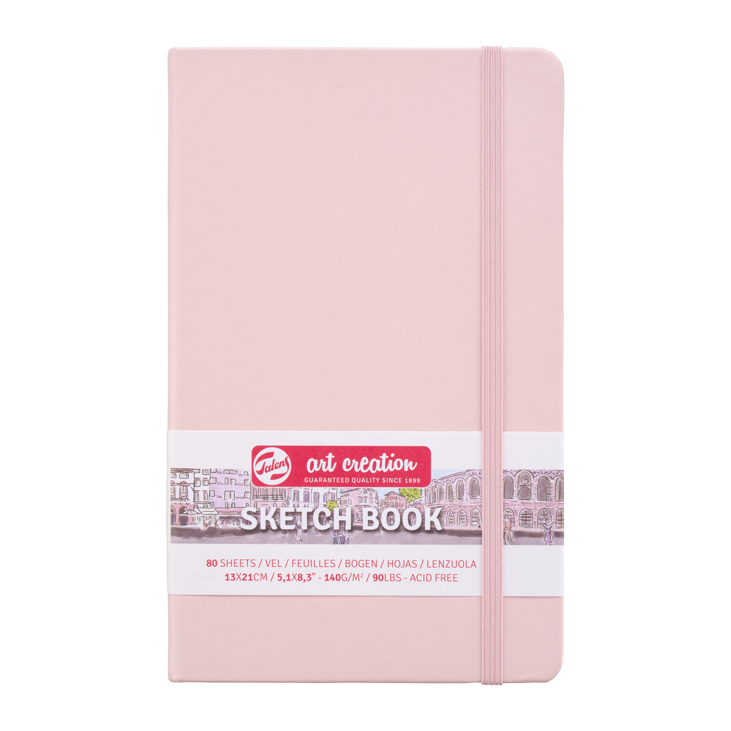 NEU Art Creation Skizzenbuch gebunden, 80 Blatt naturwei 140g/qm, 13 x 21 cm Hochformat, Pastellpink