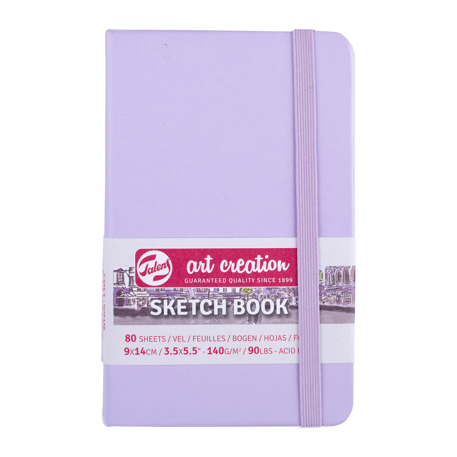 NEU Art Creation Skizzenbuch gebunden, 80 Blatt naturwei 140g/qm, 9 x 14 cm Hochformat, Pastellviolett