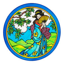 Gutta-Fensterbild 20cm, Pong� 08, Kyoto