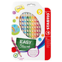 STABILO EASYcolors, Ergonomischer Buntstift fr Linkshnder, 12er Etui mit Spitzer