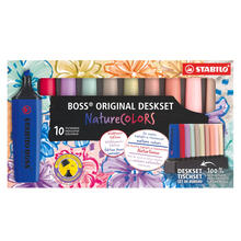 STABILO Textmarker Boss Original, Deskset NatureColors, 10er Set