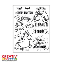 SALE Qualitts-Silikonstempel 14 x 18 cm, Unicorn Power