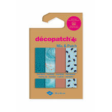 Decoupage- / Decopatch-Papier Pocket-Sortierung mit 4 Blatt Dcopatch-Papier 30x40 cm - Blautne