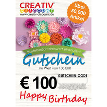 Geschenkgutschein nur ONLINE - Happy Birthday - Wert 100,00 