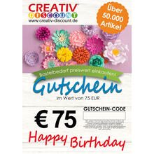 Geschenkgutschein nur ONLINE - Happy Birthday - Wert 75,00 