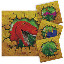 Servietten Dino Party, ca. 25x25 cm, 16 Stück