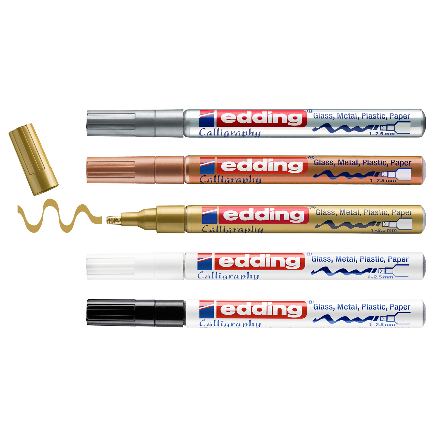 NEU Edding 753 Kalligraphie-Paintmarker Lackmarker 1-2,5mm Keilspitze, verschiedene Farben