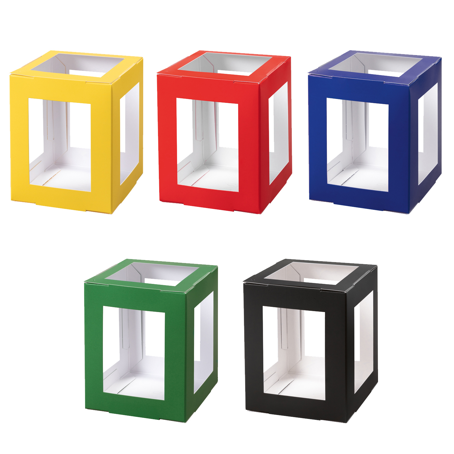 NEU Minilaternen Rohling zum Stecken, 400g/m², 10x10x12cm, 5 Stück - Verschiedene Farben