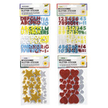 Moosgummi / Schaumstoff Glitter-Sticker für vielfältige Bastelarbeiten - Verschiedene Motive