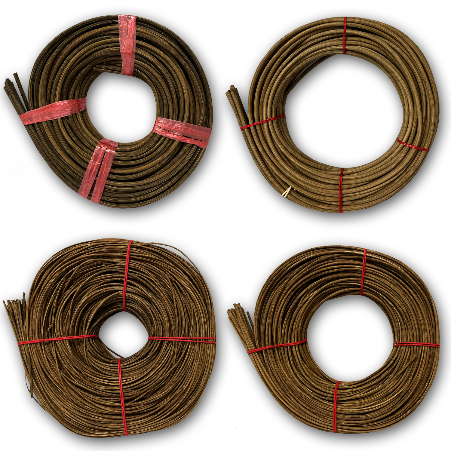 NEU Peddigrohr & Stuhlflechtrohr, rotband, ca. 125g, geräuchert - Verschiedene Stärken