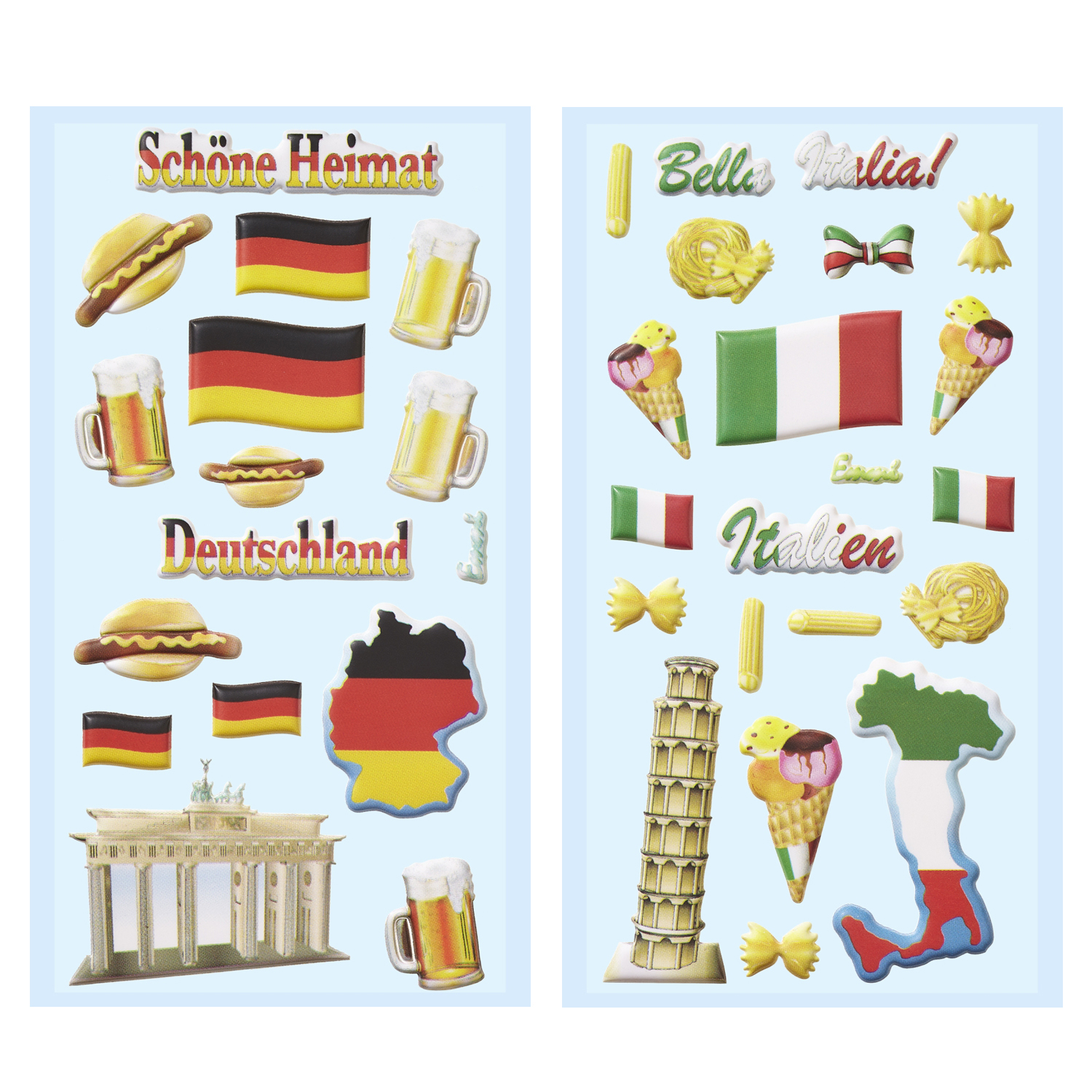NEU SOFTY 3-D Sticker / Aufkleber, International - Verschiedene Länder