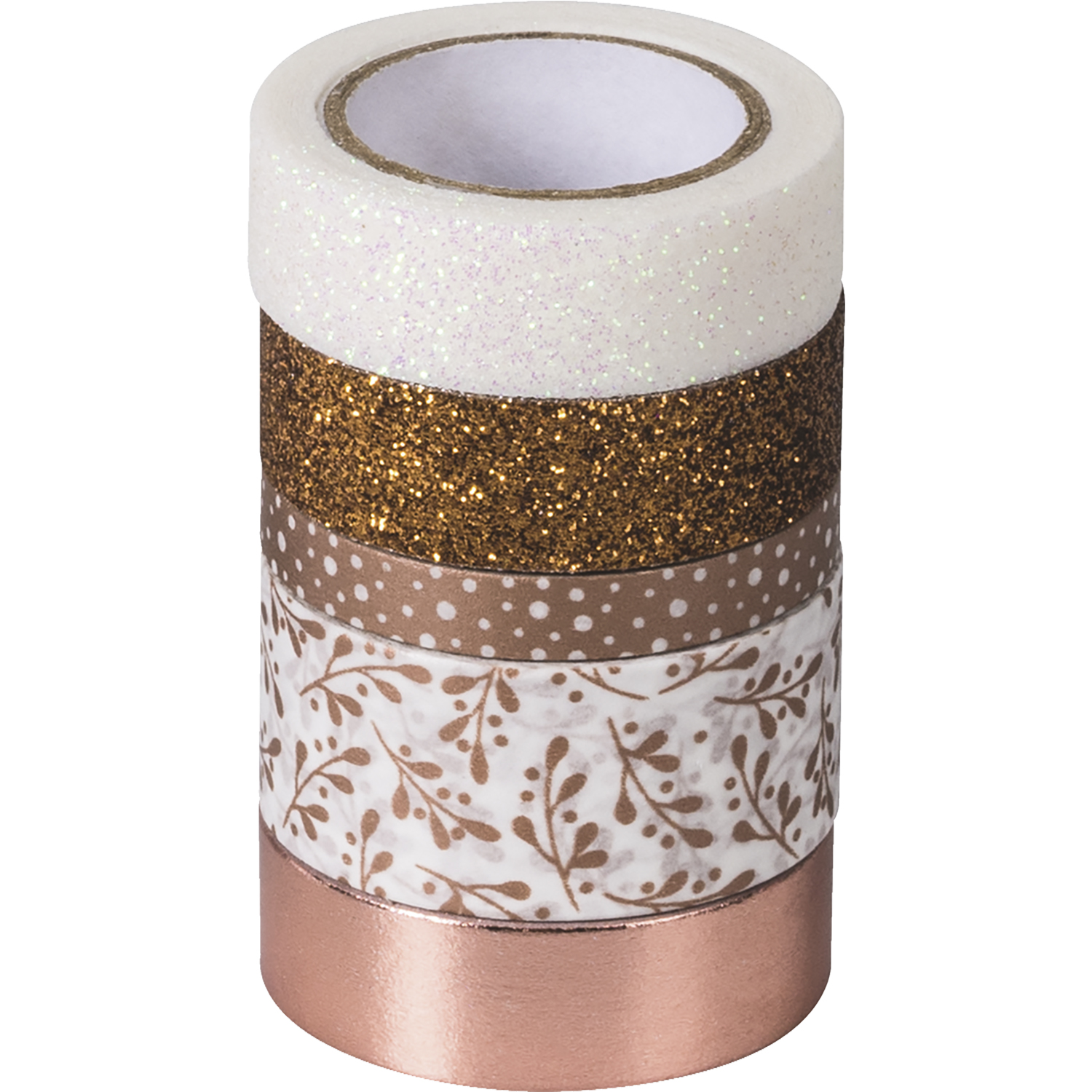 NEU Deko Tape / Klebeband, 5 Rollen, Effekt Mix Basic Rose-Gold