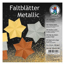 NEU Faltblätter Metallic, 100 Stück - Verschiedene Größen