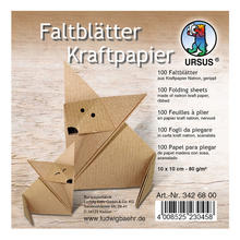 Faltbltter Kraftpapier, 10x10cm, 100 Blatt