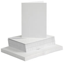 Karten und Kuverts, 10,5X15cm, Wei�, 50 Stk.