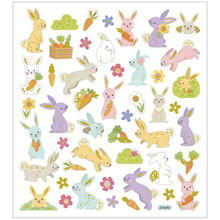 Stickerbogen, selbstklebend, 15x16,5cm, Motiv: Osterhasen