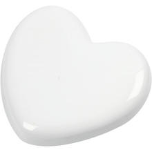 SALE Herz aus weißem Glas, 6,5x6,5cm, 1 Stück