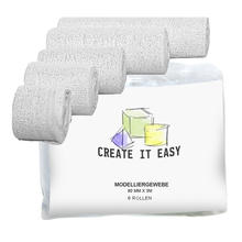 Create It Easy Modelliergewebe / Gipsbinden, 8cm breit, 3m lang, 6 Stück