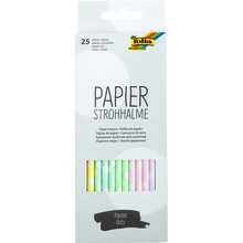 SALE Papierstrohhalme PASTEL DOTS, 25 Stck, 19,7 cm,  6 mm