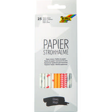 SALE Papierstrohhalme GLOWY MAGIC, 25 Stck, 19,7 cm,  6 mm
