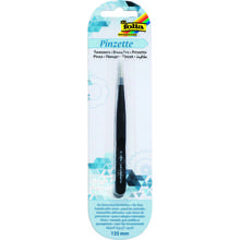 Pinzette spitz, 135 mm, Edelstahl, schwarz beschichtet