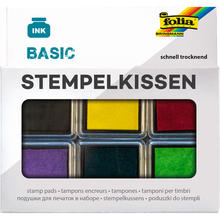 Stempelkissen-Set Basic, 6 Stck, farbig sortiert