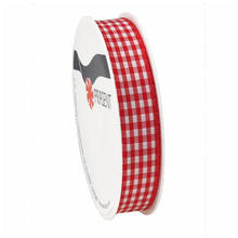 SALE Seidenband Vichy, B: 15mm L: 4m, Rot