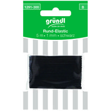 Rundelastic-Band, 1 mm breit, 5 m lang, schwarz